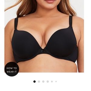 Black 360 back smoothing push up plunge bra